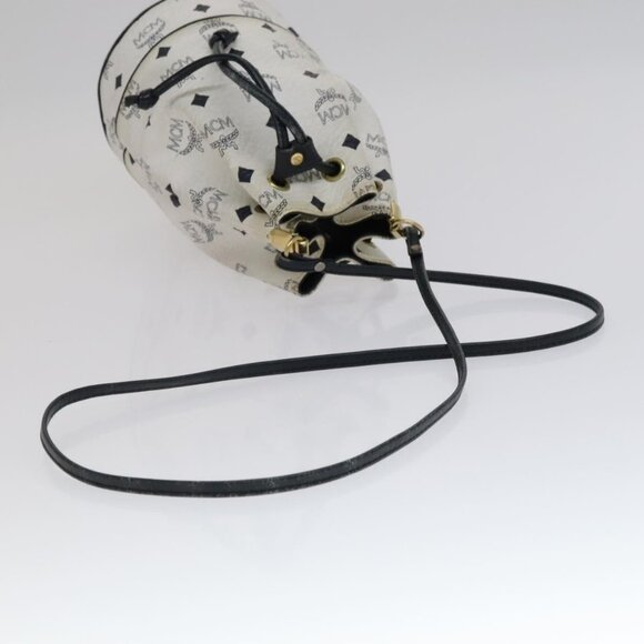 Authentic MCM Vicetos Logogram Shoulder Bag PVC Leather White - Picture 14 of 16